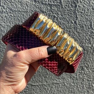 Vintage Judith Leiber belt with huge gold buckle